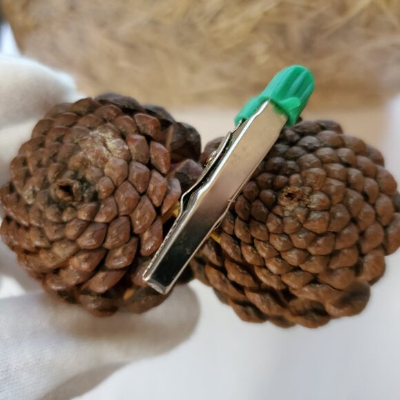Natural Unscented Wooded Pinecone Clip Ornaments – Holiday Décor – Set of (2) - Picture 4 of 6